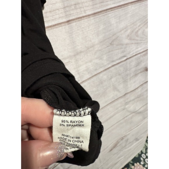 Ady P Size 1X‎ Women's Black Short Sleeve T-shirt With Front Pocket Shirttail - Picture 6 of 6